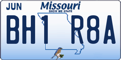 MO license plate BH1R8A