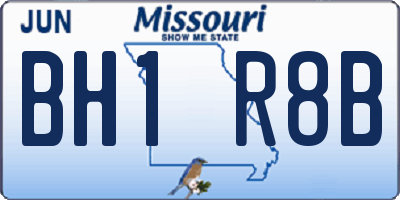 MO license plate BH1R8B