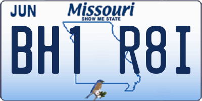 MO license plate BH1R8I