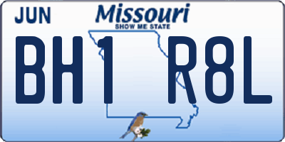 MO license plate BH1R8L