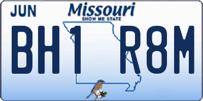 MO license plate BH1R8M