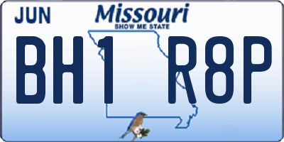 MO license plate BH1R8P