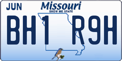 MO license plate BH1R9H