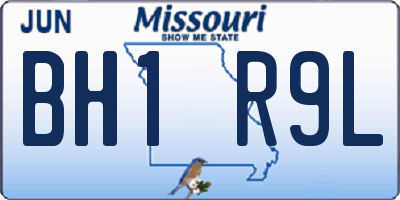 MO license plate BH1R9L