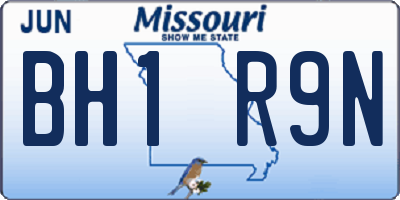 MO license plate BH1R9N