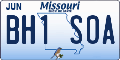 MO license plate BH1S0A