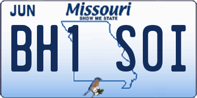 MO license plate BH1S0I