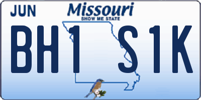 MO license plate BH1S1K