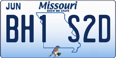 MO license plate BH1S2D