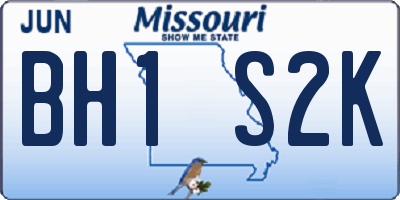 MO license plate BH1S2K