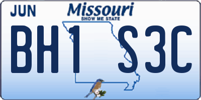 MO license plate BH1S3C