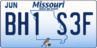 MO license plate BH1S3F