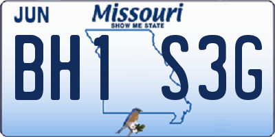 MO license plate BH1S3G