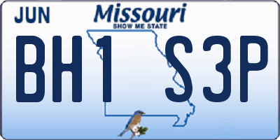 MO license plate BH1S3P