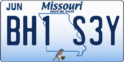 MO license plate BH1S3Y