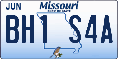MO license plate BH1S4A