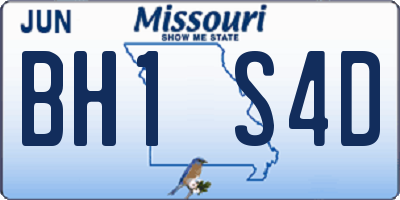 MO license plate BH1S4D