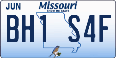 MO license plate BH1S4F