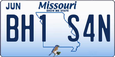 MO license plate BH1S4N