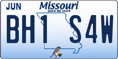 MO license plate BH1S4W