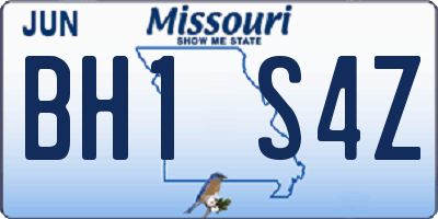 MO license plate BH1S4Z