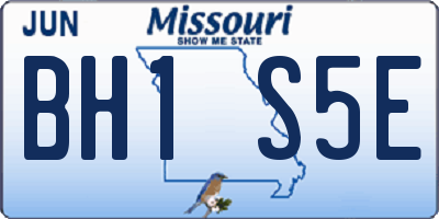 MO license plate BH1S5E