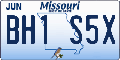 MO license plate BH1S5X