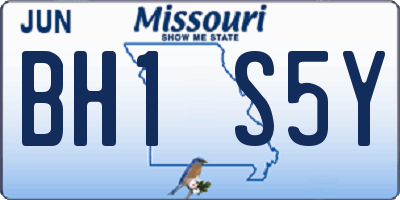 MO license plate BH1S5Y