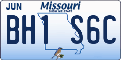 MO license plate BH1S6C