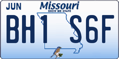 MO license plate BH1S6F