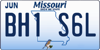 MO license plate BH1S6L