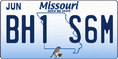 MO license plate BH1S6M