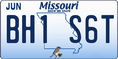 MO license plate BH1S6T