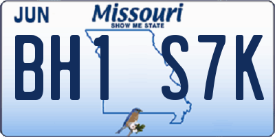 MO license plate BH1S7K