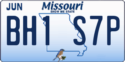 MO license plate BH1S7P