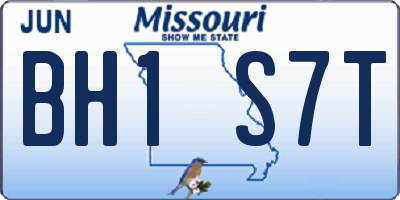MO license plate BH1S7T