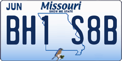 MO license plate BH1S8B