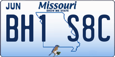 MO license plate BH1S8C