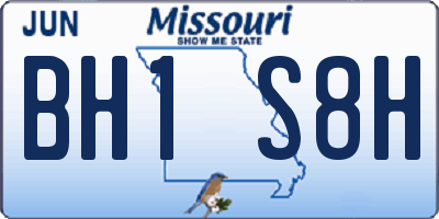 MO license plate BH1S8H