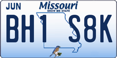 MO license plate BH1S8K