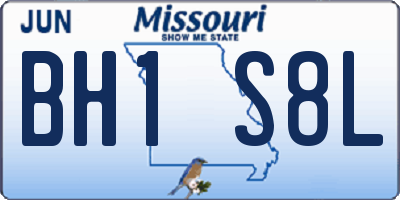 MO license plate BH1S8L