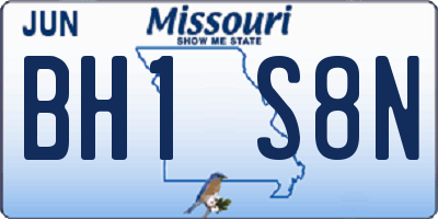 MO license plate BH1S8N