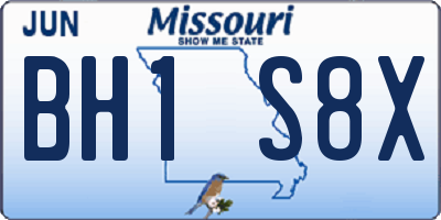 MO license plate BH1S8X