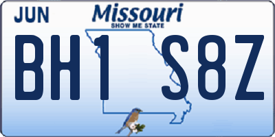 MO license plate BH1S8Z