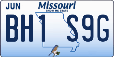 MO license plate BH1S9G