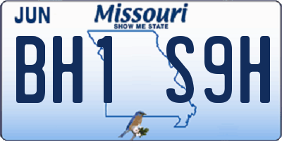 MO license plate BH1S9H