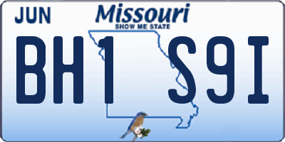MO license plate BH1S9I