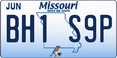 MO license plate BH1S9P