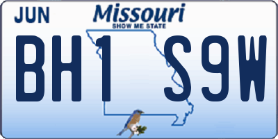 MO license plate BH1S9W