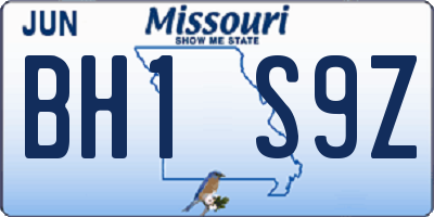 MO license plate BH1S9Z